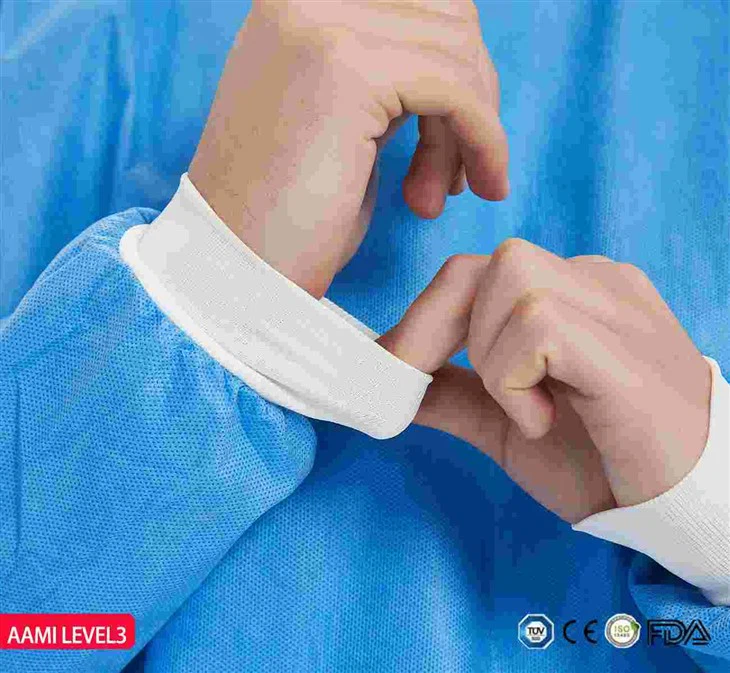 KNIT CUFF SURGICAL GOWN